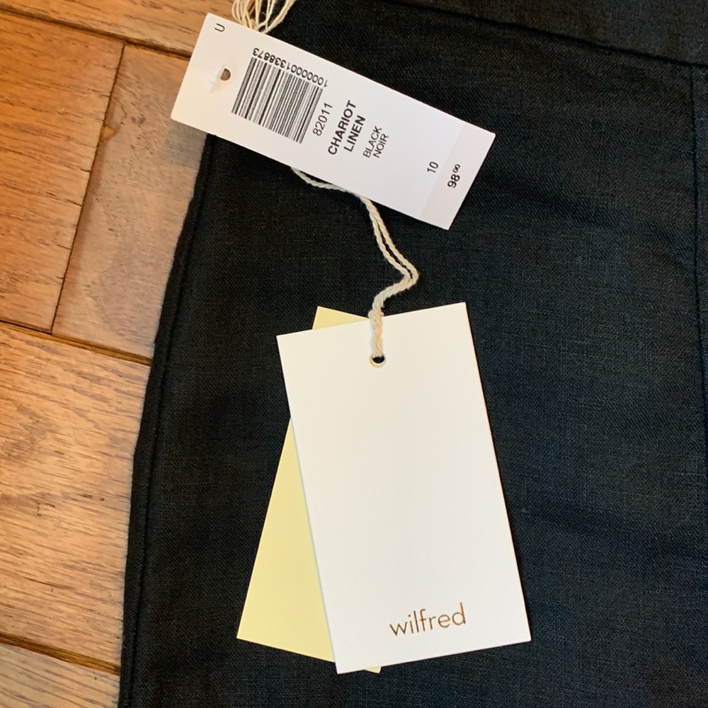 Aritzia Wilfred Chariot High-Waisted Black Linen Midi Skirt NWT - Picture 10 of 12